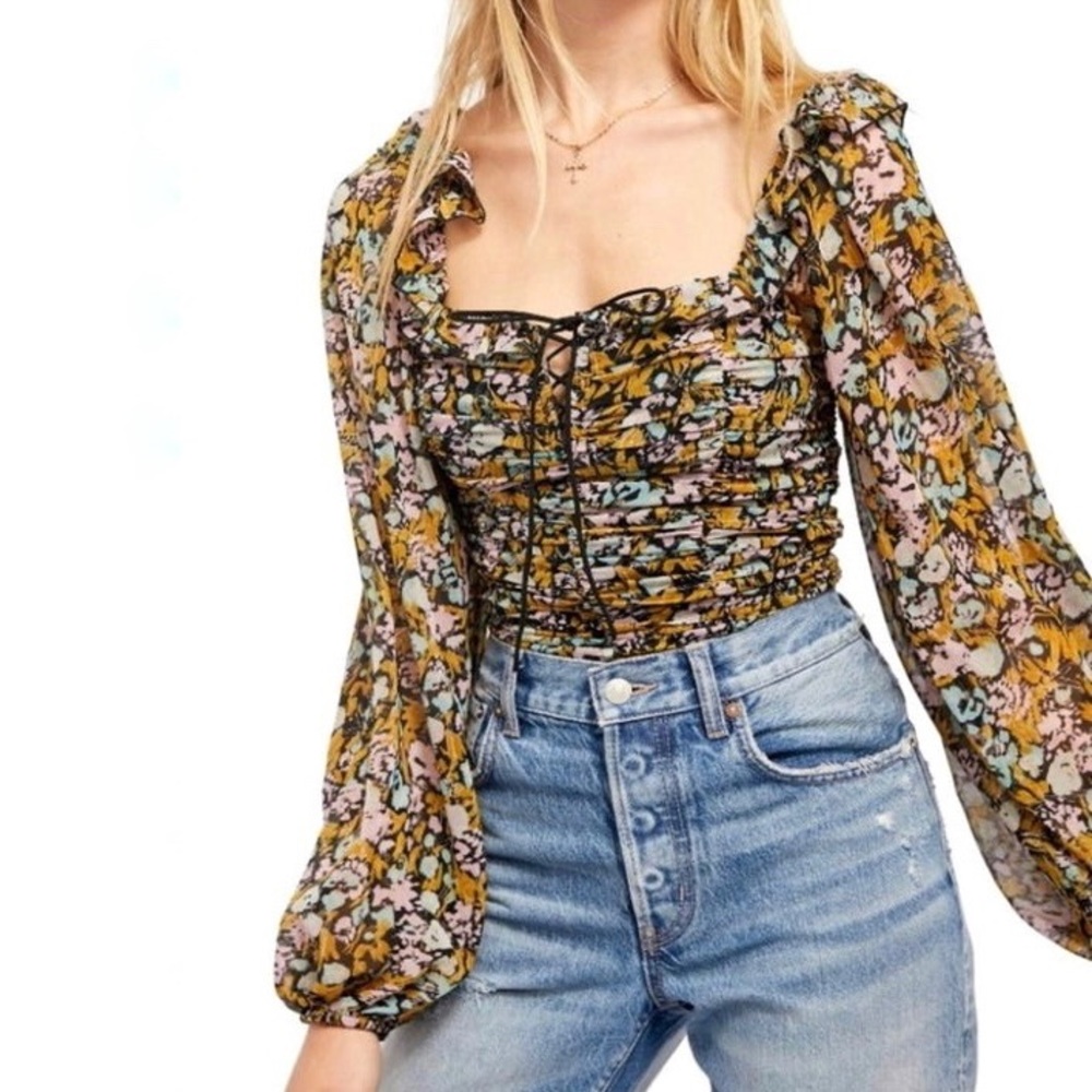 Free People Mabel Printed Blouse